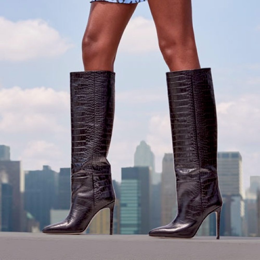 Paris Texas croc-embossed leather boots